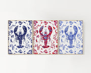 Lobster Trio  8x10 or 5x7 Fine Art Print Set