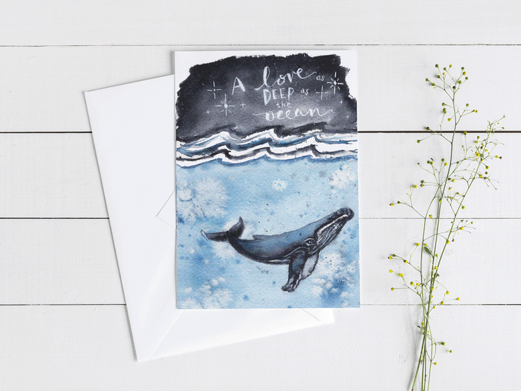 Love as Deep as the Ocean 5x7 Blank Greeting Card