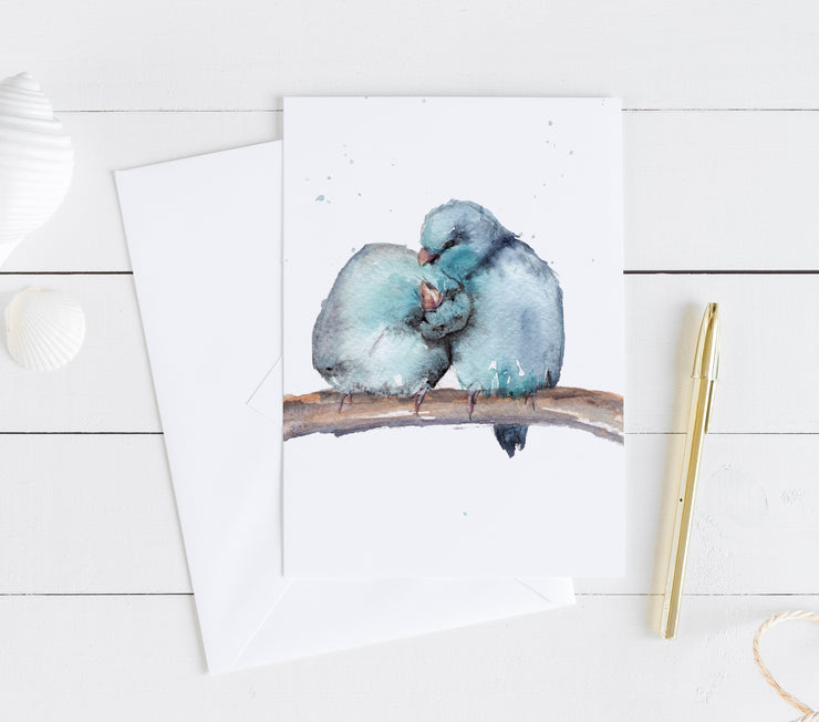 Lovebirds I 5x7 Blank Greeting Card