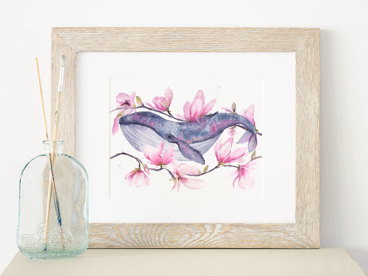 Magnolia Whale 8x10 or 5x7 in Fine Art Print