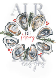 Merry Oyster Wreath 8x10 or 5x7 Fine Art Print