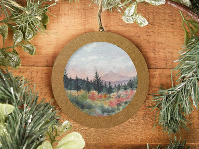 Hand-painted Watercolor "Mountain Meadow" Ornament