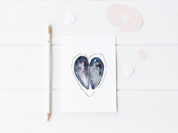Love Mussel 5x7 Blank Greeting Card