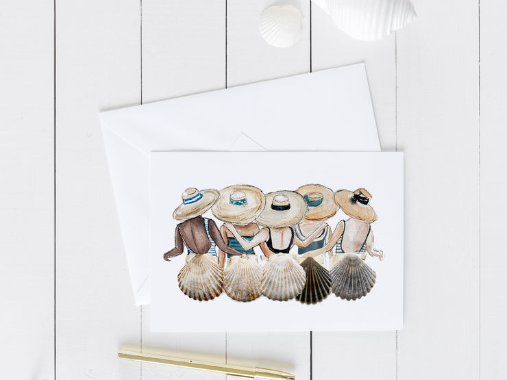 Shell Friends Group 5x7 Blank Greeting Card, 2 Variations