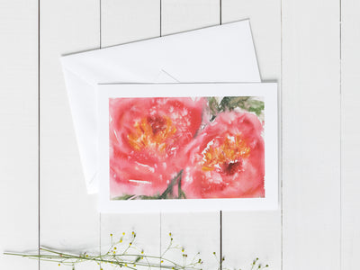 Blooming Peonies 5x7 Blank Greeting Card