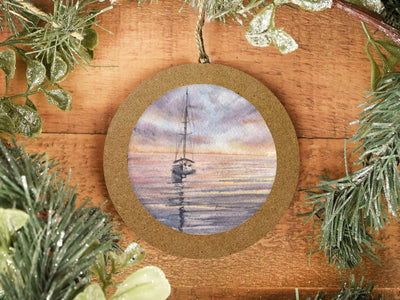 Hand-painted Watercolor "Sailing Trip" Ornament