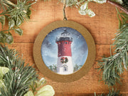 Hand-painted Watercolor "Nauset Christmas" Ornament