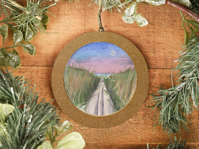 Hand-painted Watercolor "Beach Moon" Ornament