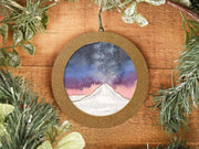 Hand-painted Watercolor "Mountain Sunset" Ornament