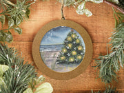 Hand-painted Watercolor "Beach Christmas Lights" Ornament