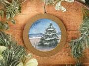 Hand-painted Watercolor "Sandy Christmas" Ornament