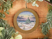 Hand-painted Watercolor "Christmas in the dunes" Ornament