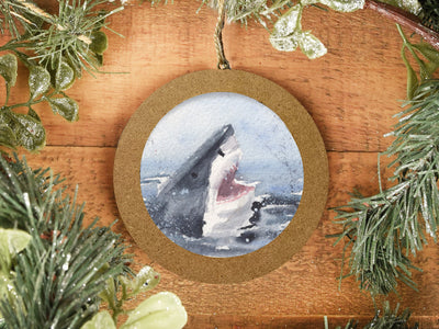 Hand-painted Watercolor "Shark Sighting" Ornament