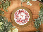 Hand-painted Watercolor "Joy Wreath" Ornament