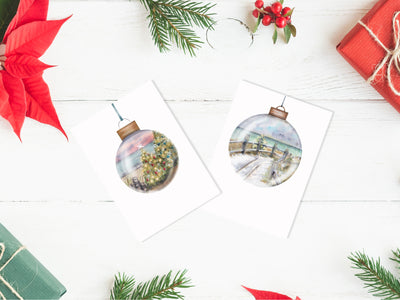 Seaside Ornament Card Set  of 4 Cards