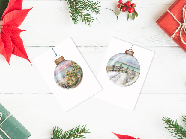 Seaside Ornament Card Set  of 4 Cards