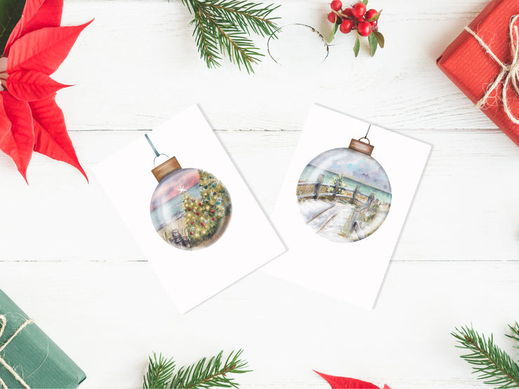 Seaside Ornament Card Set  of 4 Cards