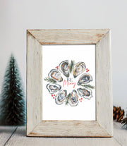 Merry Oyster Wreath 8x10 or 5x7 Fine Art Print