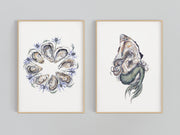 Oyster Mermaid Set of 2, Fine Art Prints