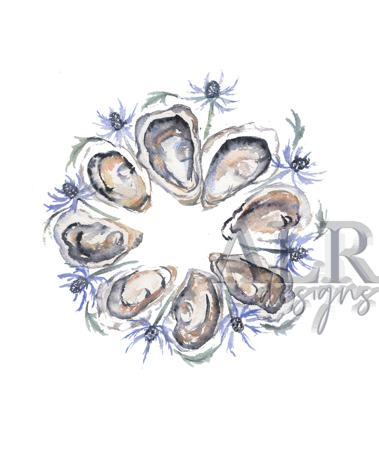 Oyster Wreath 5x7 or 8x10 Fine Art Print
