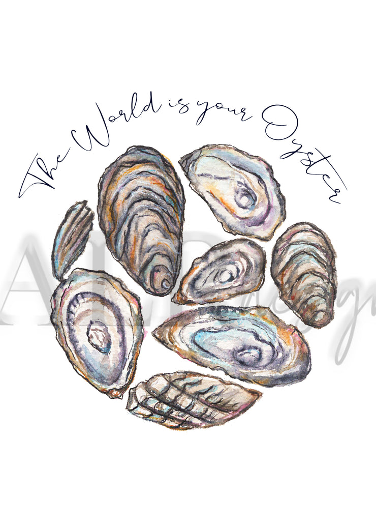 Oyster Celebration! 5x7 Blank Greeting Card