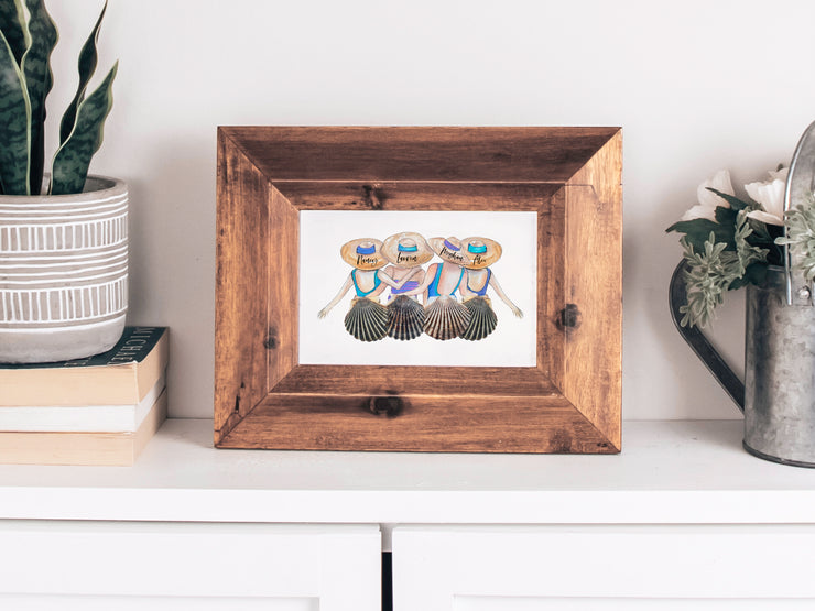 PERSONALIZED Shell Friends, 8x10 or 5x7  Fine Art Print