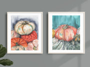 Watercolor Pumpkin, SET OF 2, 8x10 or 5x7 Fine Art Print Set