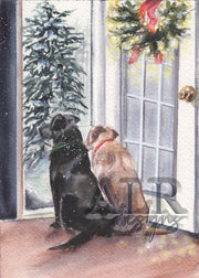 Christmas Labs 8x10 or 5x7 Fine Art Print