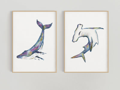 Rainbow Sea life Set of Two 8x10 or 5x7 Fine Art Prints