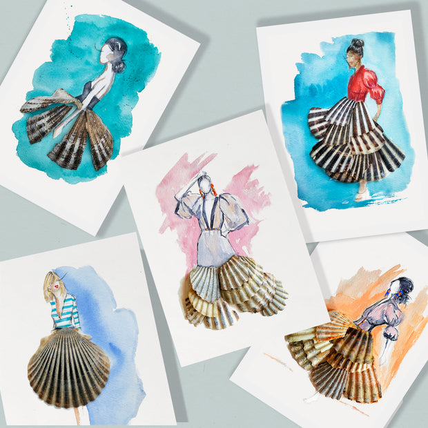 Colorful Shell Ladies Notecard Set