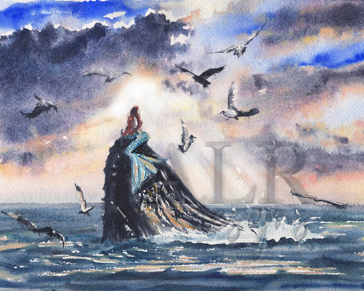 Breaching Mermaid 8x10 or 5x7 in. Fine Art Print