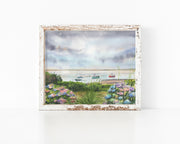 Chatham Hydrangeas Coastal Watercolor Print – 5x7, 8x10, or 11x14 Fine Art by ALR Designs