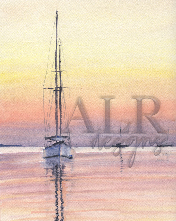 Vineyard Sunset 8x10 or 5x7 in. Fine Art Print