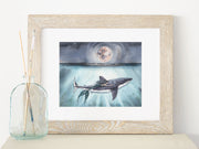 Shark and Mermaid 5x7 or 8x10 Fine Art Print