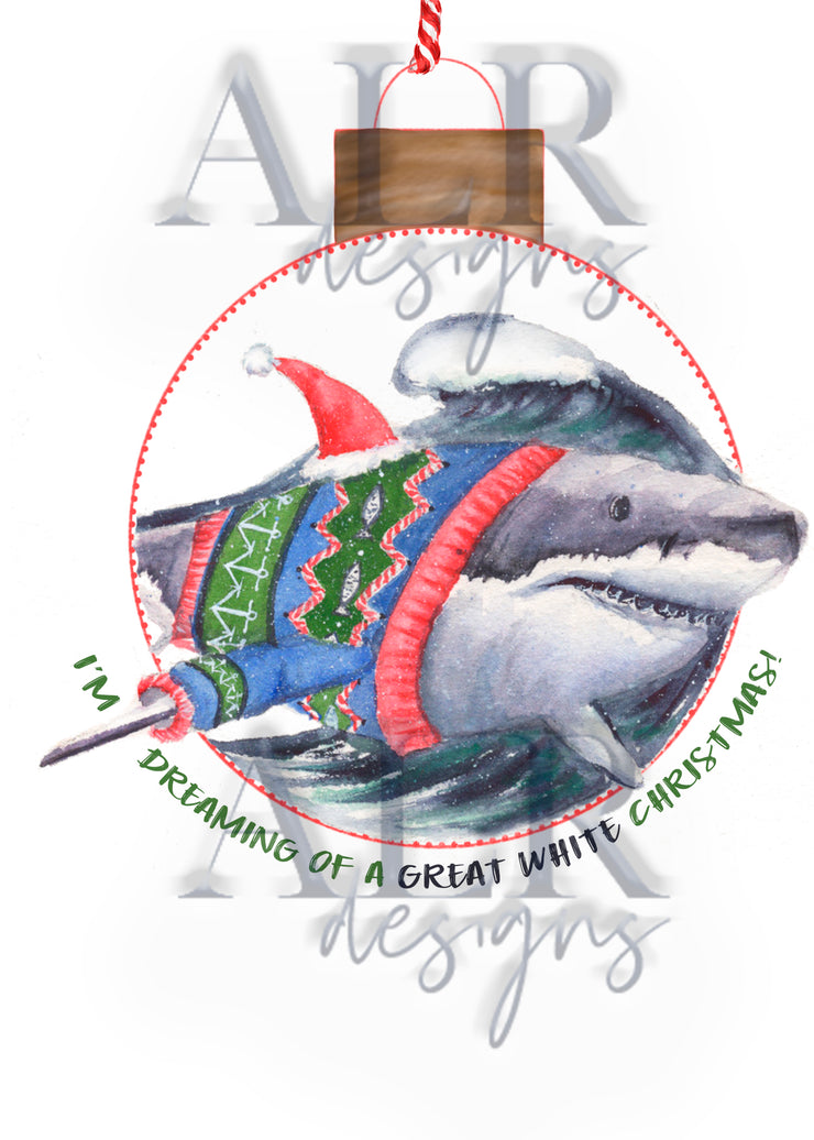 Great White Christmas 5x7 Blank Christmas Greeting Card