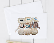 Shell Friends Card Set. Set of 6, 5x7 Blank Greeting Cards