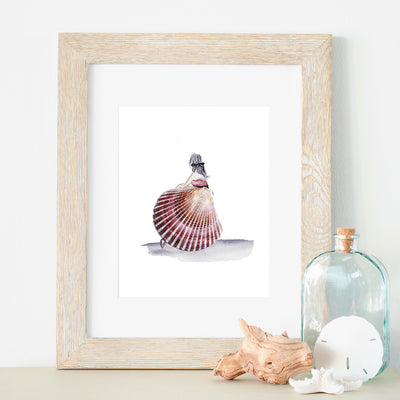 Shell Lady in Pink II 8x10 or 5x7 P Fine Art Print