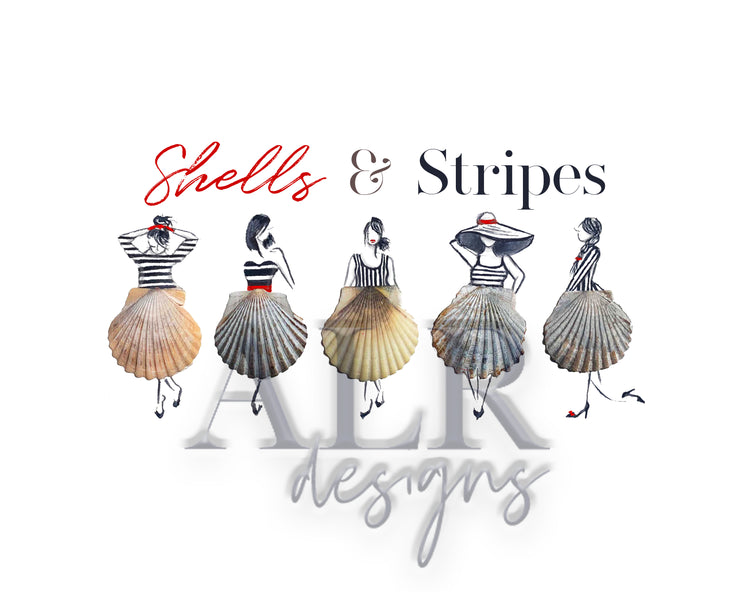 Shell Lady Summer Set of 2 Fine Art Prints