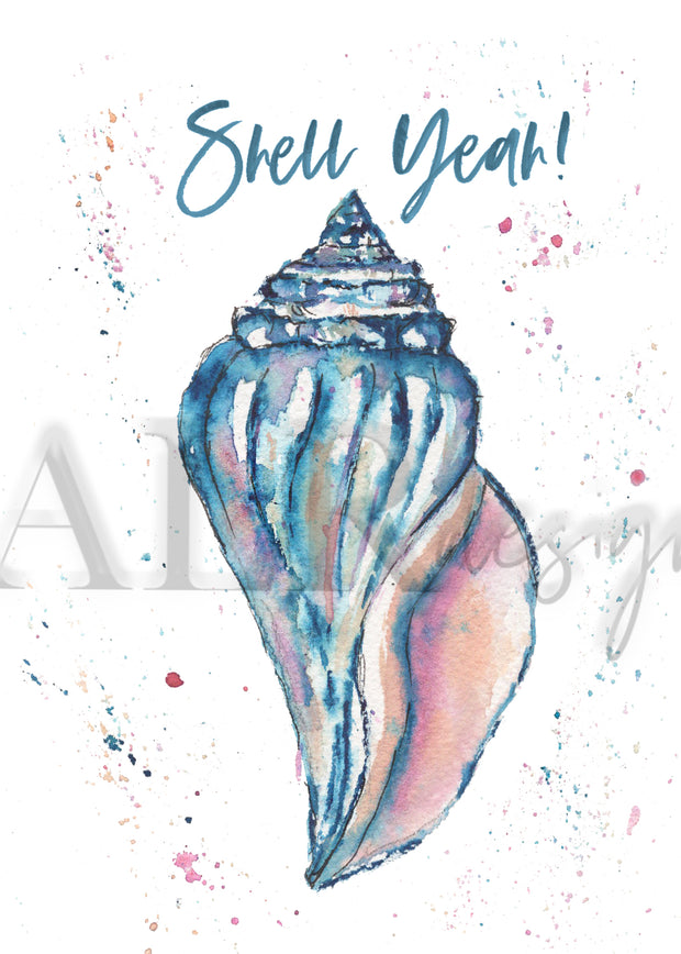 Shell Yeah! 5x7 Blank Greeting Card