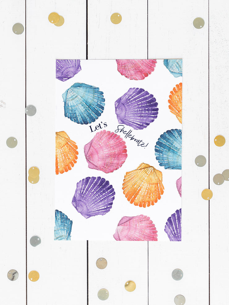 Let's Shellebrate! 5x7 Blank Greeting Card