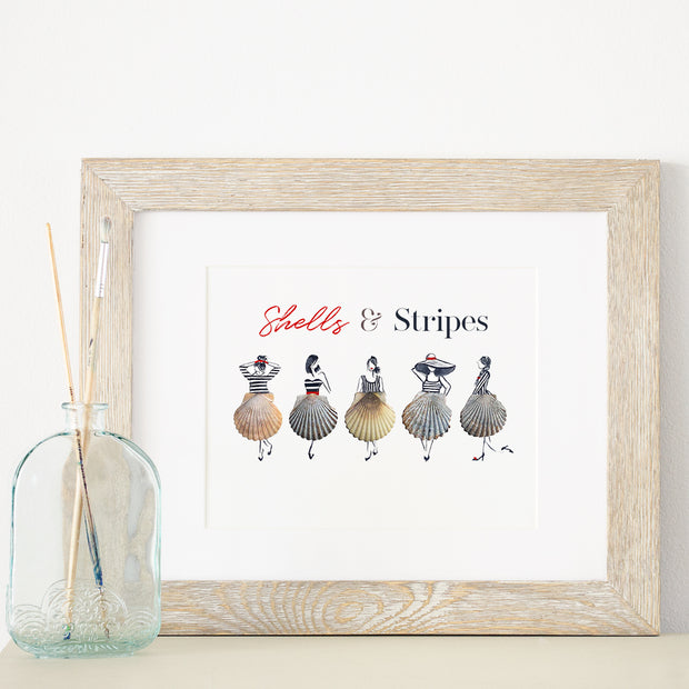 Shells & Stripes 5x7 or 8x10 Fine Art Print