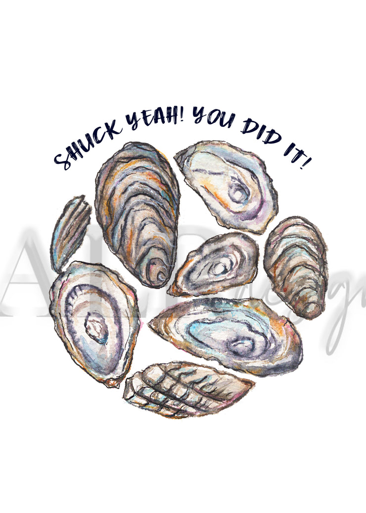 Oyster Celebration! 5x7 Blank Greeting Card