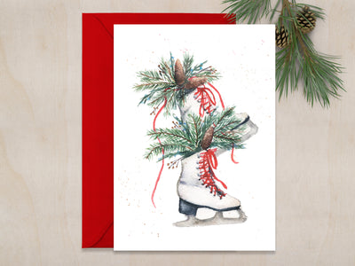 Christmas Skates 5x7 Blank Christmas Greeting Card