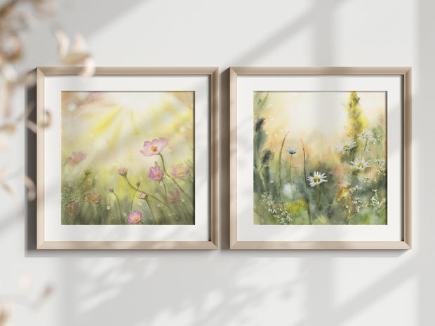 Spring Morning Print Set- Botanical Wall Art (Set of 2)