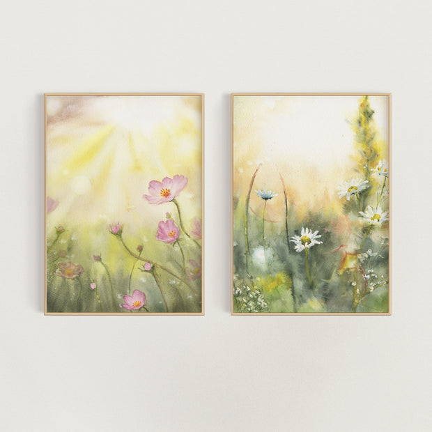 Spring Morning Print Set- Botanical Wall Art (Set of 2)
