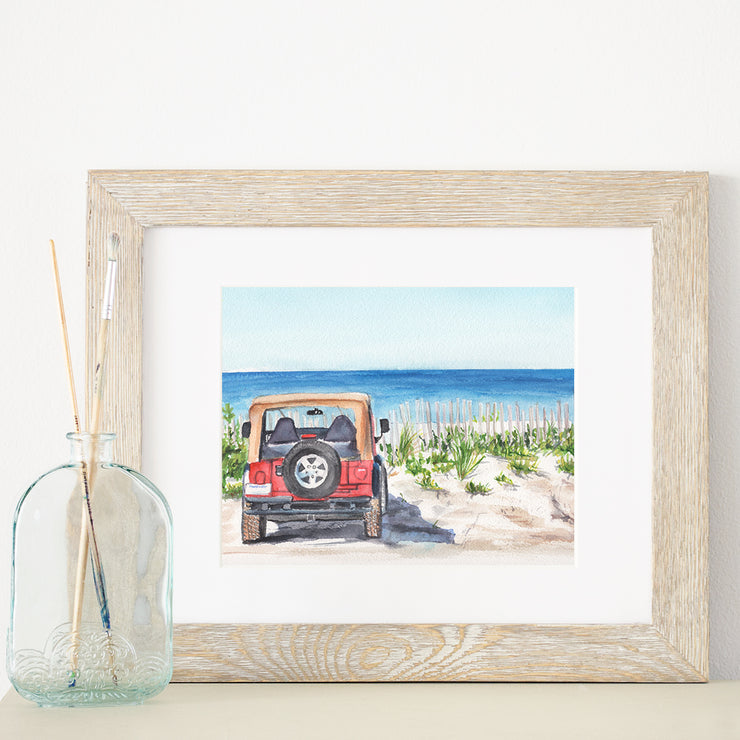 Summer Jeep 5x7 or 8x10 Fine Art Print