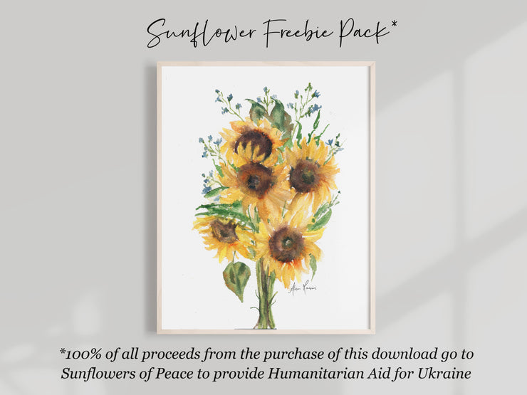 Sunflower Print Download for Ukraine