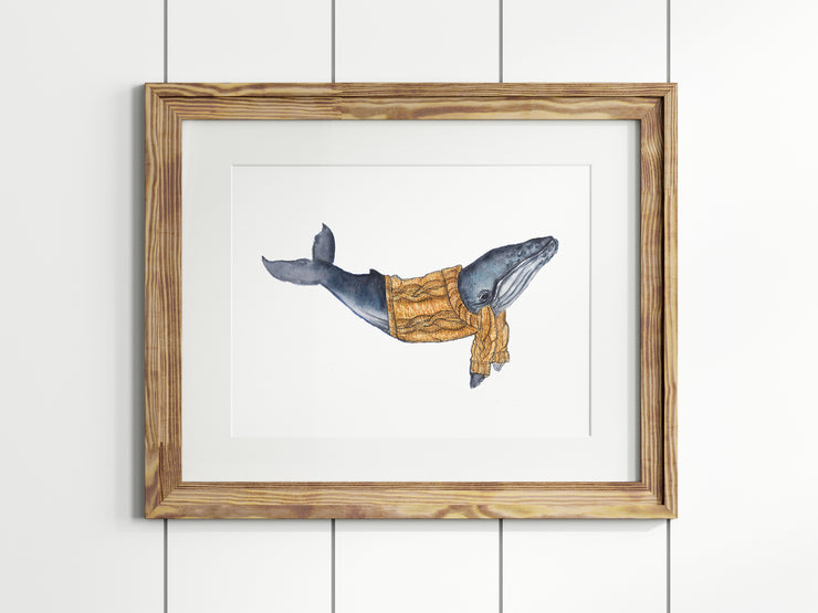 Sweata Weatha Whale  8x10 or 5x7 in. Fine Art Print