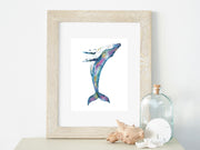 Tie Dye whale 8x10 or 5x7 in. Fine Art Print