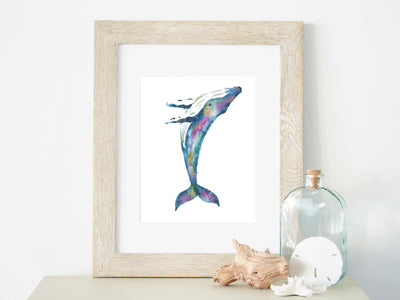 Tie Dye whale 8x10 or 5x7 in. Fine Art Print